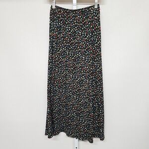 Vintage Carol Anderson Collection Petite Floral Maxi Skirt Black Multi Color P S